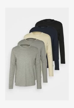 Pier One 5 PACK - Langarmshirt - Black/dark Blue/stone -Pier One 1c25018ba4f641b38bf11faa7391875c