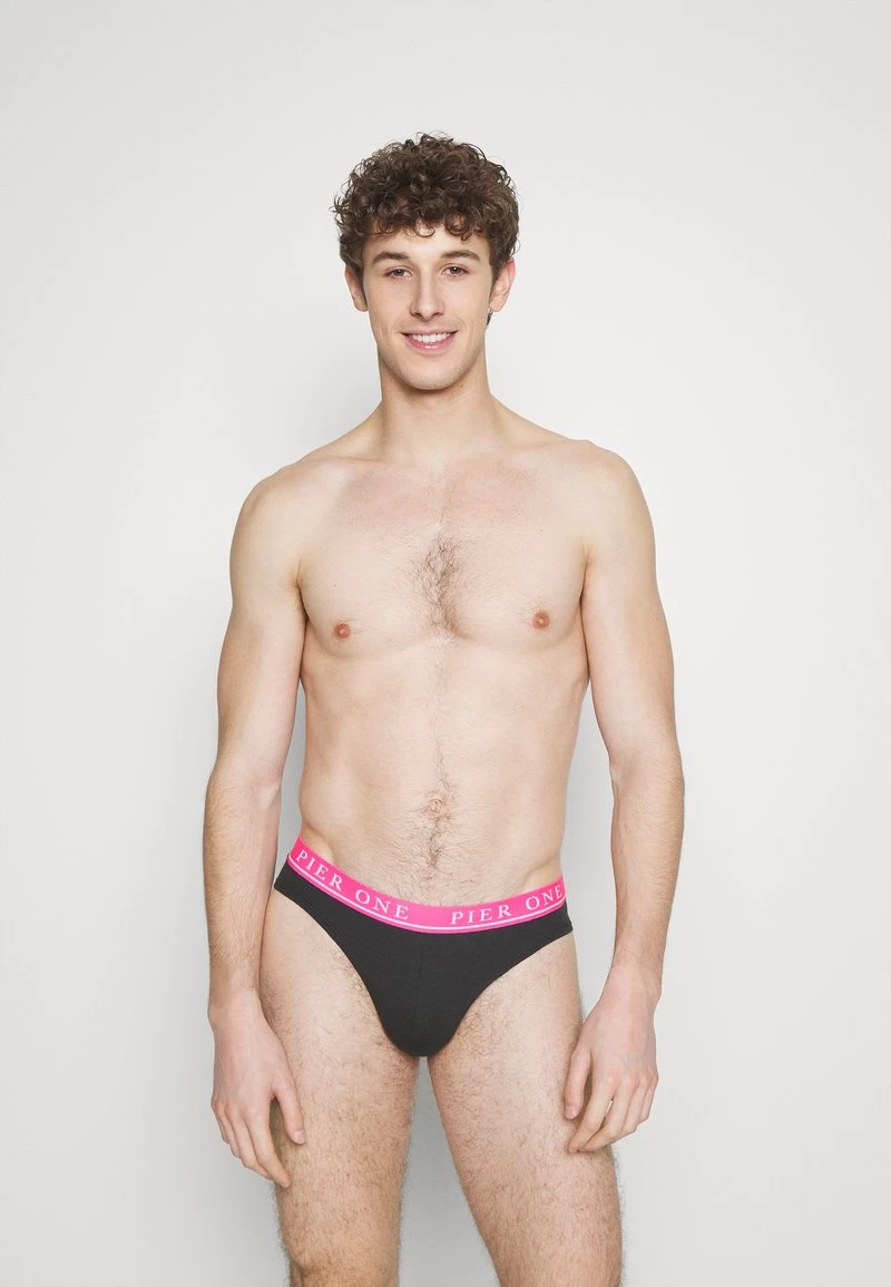 Pier One BRANDED WAISTBAND BRIEFS 3 PACK - Slip - Black 1 Pier One BRANDED WAISTBAND BRIEFS 3 PACK - Slip - Black