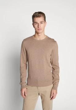 Pier One BASIC CREWNECK - Strickpullover - Mottled Beige